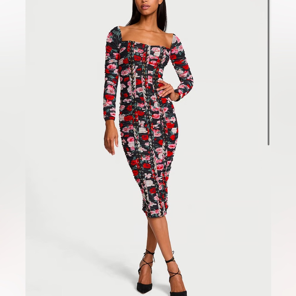 Elegant Floral Long Sleeve Dress